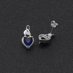 Load image into Gallery viewer, Heart Shape Purple Cz Drop Stud Earrings Womens Ginger Lyne Collection - Blue
