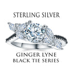 Load image into Gallery viewer, Fatima Engagement Ring Sterling Silver Black Cz Womens Ginger Lyne Collection - 10
