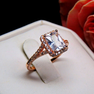 Nancy Engagement Ring Rose Gold Sterling Silver Cz Womens Ginger Lyne - 10