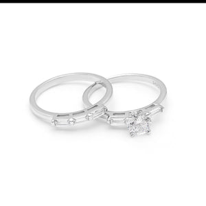 Dione Bridal Set Sterling Silver Cz Engagement Ring Women Ginger Lyne - 6