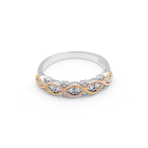 Courtney Rose Gold Sterling Silver Cz Anniversary Band Ring Ginger Lyne - 5