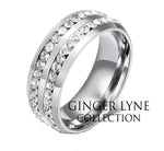 Load image into Gallery viewer, Two Row Wedding Band Ring Cz Eternity Men Women Ginger Lyne Collection - 8

