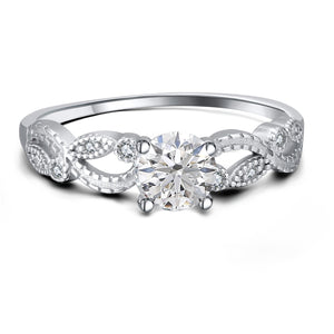 Engagement Ring Sterling Silver Cz Versia Filigree Womens Ginger Lyne - 4