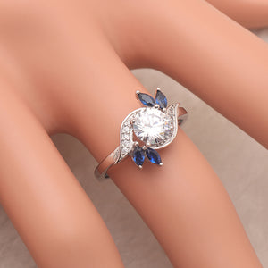 Cherish Engagement Ring Sterling Silver Blue Marquise Women Ginger Lyne - 6