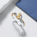 Load image into Gallery viewer, Praying Hands Ring Religious Gold Sterling Silver Cz Women Ginger Lyne Collection - 12
