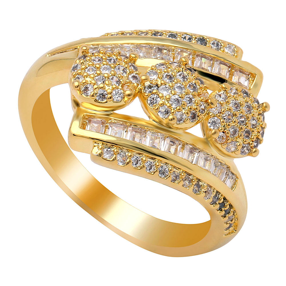 Maria Statement Engagement Bridal Ring Gold Plated Womens Ginger Lyne - 9