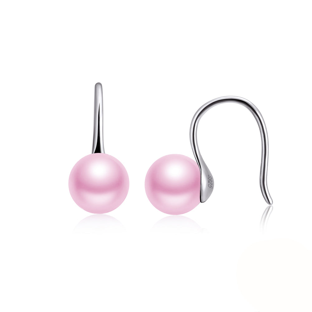 Drop Hook Earrings Simulated Pearl Womens Girls Ginger Lyne Collection - Pink