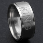 Load image into Gallery viewer, King or Queen Stainless Steel Wedding Band Ring Men Women Ginger Lyne - Mens-King,10.5
