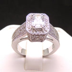 Load image into Gallery viewer, Desiree Engagement Ring Halo Women Emerald Cubic Zirconia Ginger Lyne - 10
