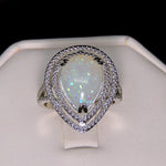 Load image into Gallery viewer, Danni Statement Ring Teardrop Simulated Fire Opal Womens Ginger Lyne - 10
