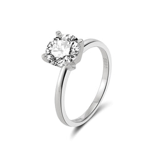 Amore Engagement Ring Women 2Ct Moissanite Sterling Silver Ginger Lyne - 2CT Silver,10