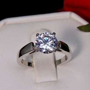Womens Engagement Ring Solitaire 8mm Cubic Zirconia by Ginger Lyne - 7.5