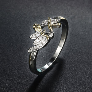 Fairy Wings Angel Ring Cz Gold Plated Girls Ginger Lyne Collection - 10