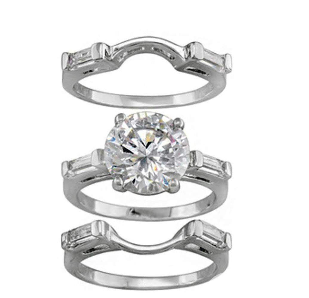 Alisha 3 Ring Bridal Set Engagement Wedding Band Ginger Lyne Collection - 9