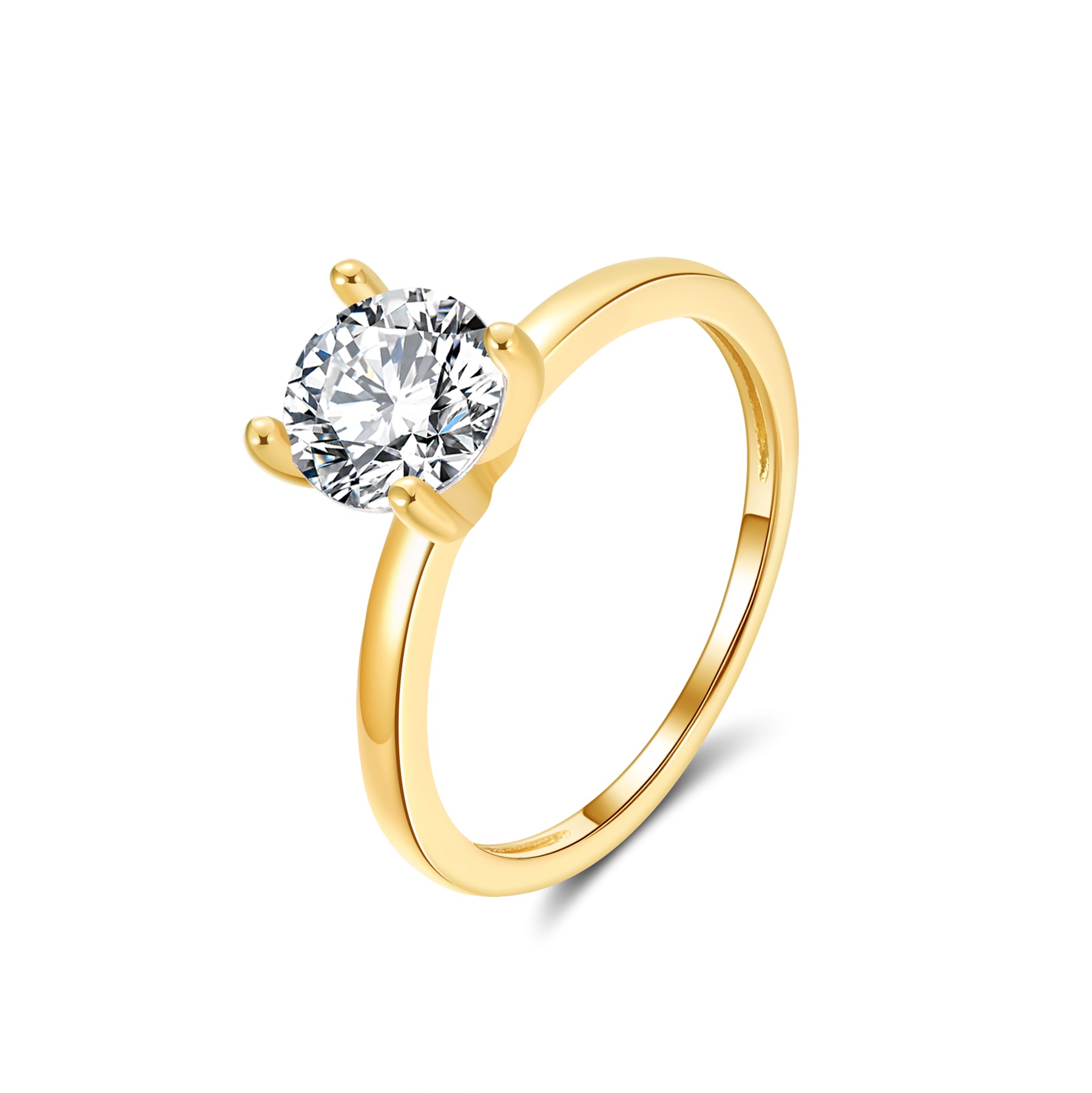 Envy Solitaire 1.25Ct Engagement Ring Sterling Silver Women Ginger Lyne - Gold,6