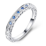 Load image into Gallery viewer, Cynthia Blue Cz Sterling Silver Anniversary Ring Wedding Band Women - Blue,7

