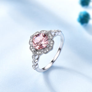 Created Pink Morganite Engagement Ring Sterling Silver Womens Ginger Lyne - 6