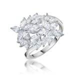 Load image into Gallery viewer, Shai Lynn Engagement Ring Marquise Flower Silver Cz Womens Ginger Lyne - 10
