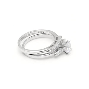 Dione Bridal Set Sterling Silver Cz Engagement Ring Women Ginger Lyne - 6