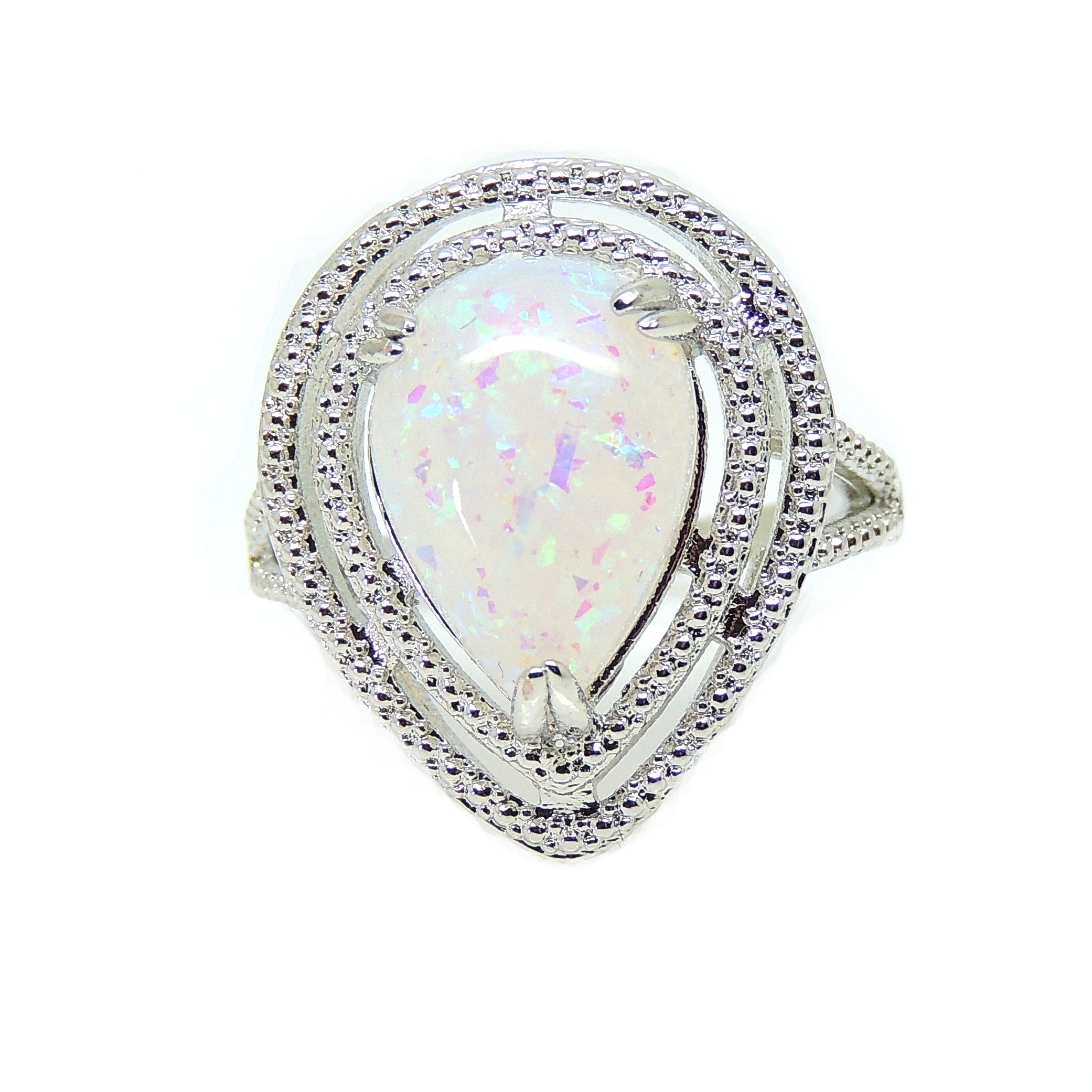 Danni Statement Ring Teardrop Simulated Fire Opal Womens Ginger Lyne - 9
