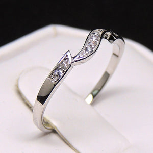 Calli Unique Anniversary Wedding Band Ring White Gold Plate Ginger Lyne - 10