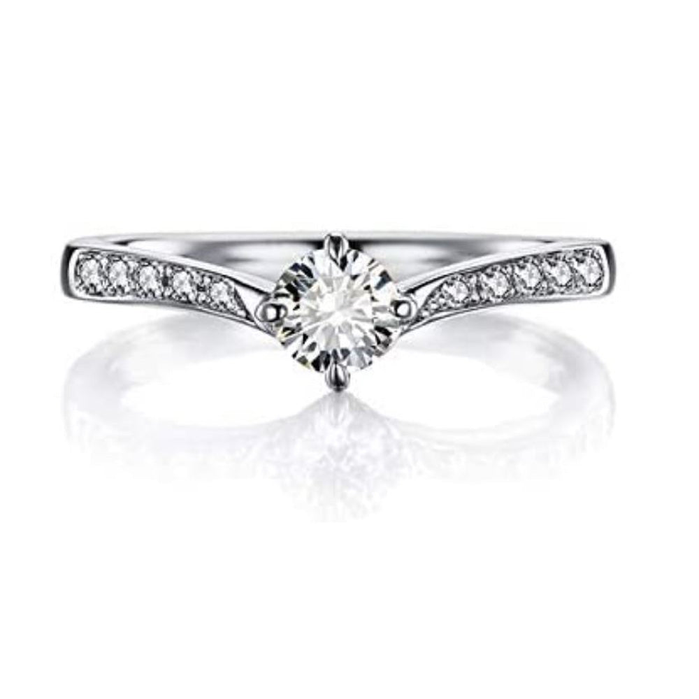 Solitaire Wedding Engagement Ring for Women Sterling Silver Cz Ginger Lyne Collection - 6