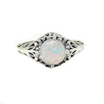Load image into Gallery viewer, Fran Statement Ring 8mm Fire Opal Antiqued Filigree Womens Ginger Lyne - 6
