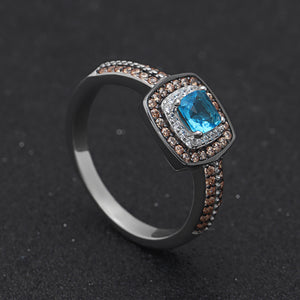 Coco Engagement Ring Women Chocolate Blue Sterling Silver Ginger Lyne - 10