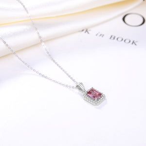 Halo Pendant Necklace Sterling Silver Clear Cubic Zirconia Womens Ginger Lyne - Clear