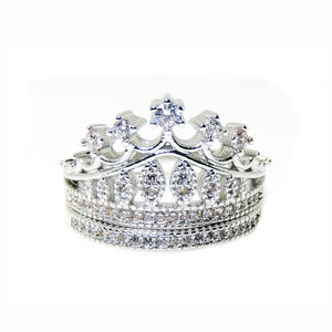 Lillett Crown Bridal Set Engagement Ring Band Plated Women Ginger Lyne - 6