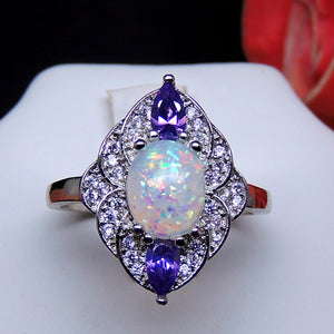 Quin Created Fire Opal Purple Cz Ring Women Ginger Lyne Collection - 10