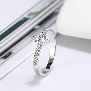 Solitaire Wedding Engagement Ring Sterling Silver Cz Women Ginger Lyne - 6