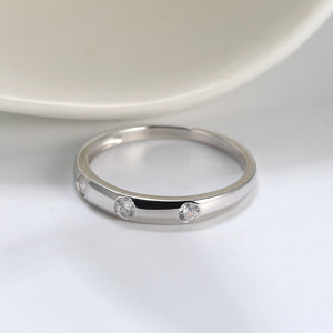 Wedding Bridal Band Ring Sterling Silver Cz Womens Mens by Ginger Lyne - 6