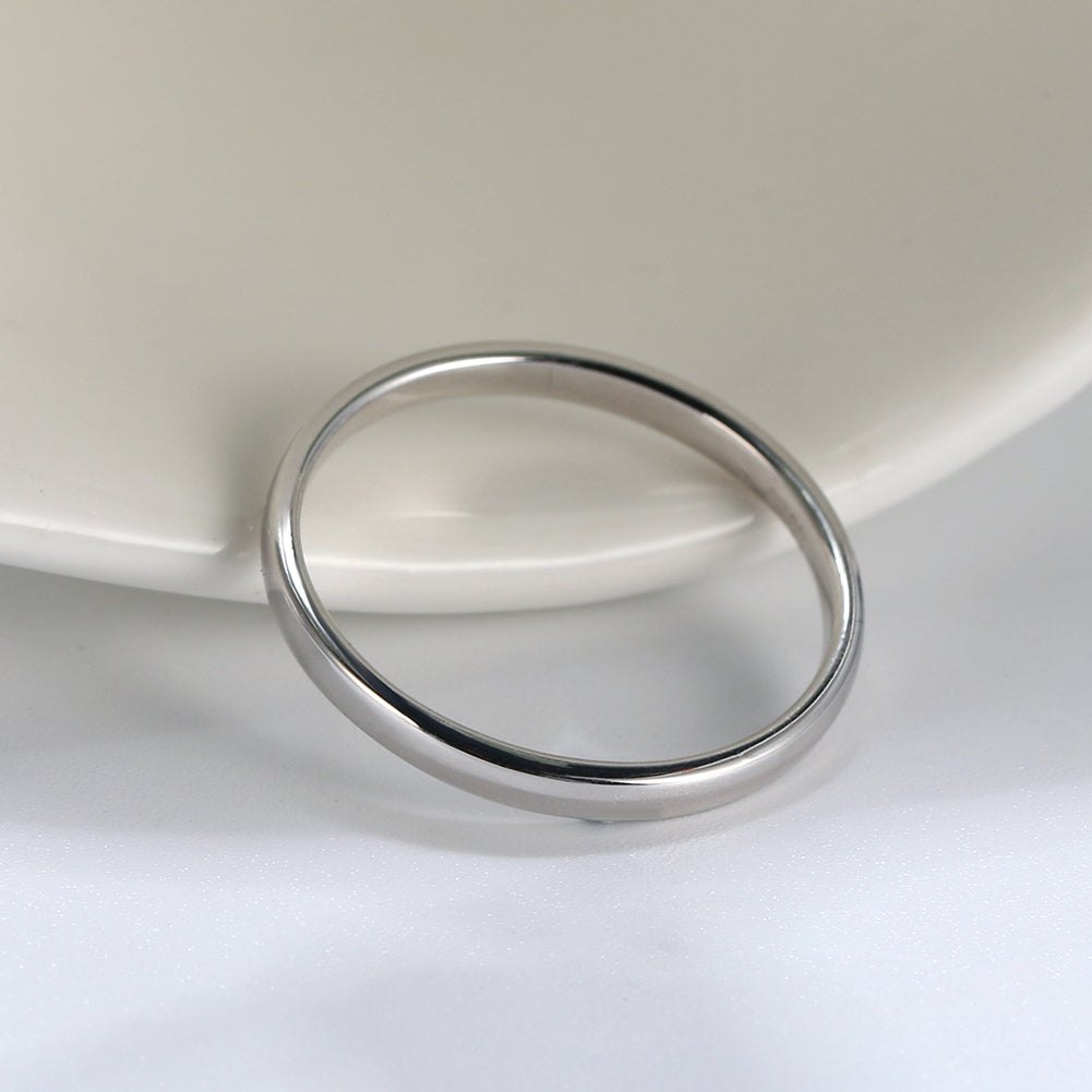 Plain 2mm Sterling Silver Wedding Band Ring Mens Womens by Ginger Lyne - 6