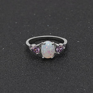 Celia Fire Opal Ring Purple Engagement Womens Ginger Lyne Collection - 10