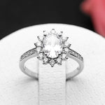 Load image into Gallery viewer, Sherry Lynn Engagement Ring Sterling Silver Oval Cz Womens Ginger Lyne - 6
