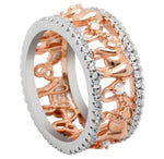 Load image into Gallery viewer, Elephant Ring Wide Band Rose Gold Plate Crystal Girl Women Ginger Lyne Size 11 - 11
