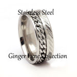 Load image into Gallery viewer, Spinner Wedding Band Ring Stainless Steel 8mm Men Womens Ginger Lyne Collection - 10.5
