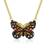 Load image into Gallery viewer, Butterfly Chain Pendant Necklace for Women Red Cubic Zirconia Ginger Lyne Collection - Red
