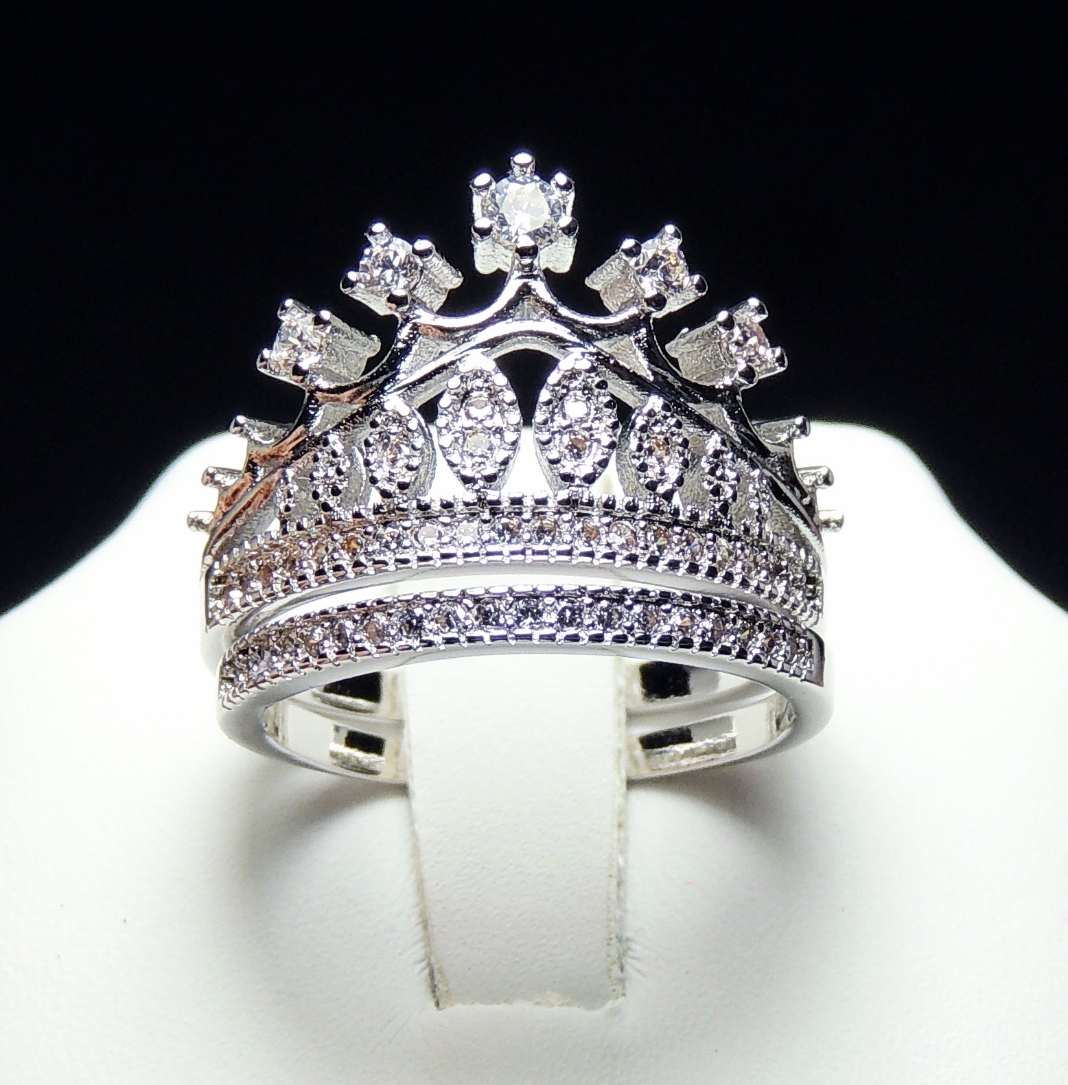 Lillett Crown Bridal Set Engagement Ring Band Plated Women Ginger Lyne - 10