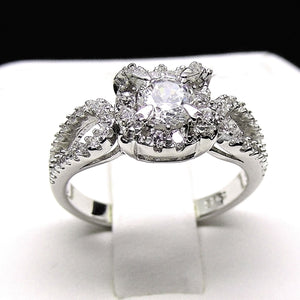 Carlita Engagement Ring Sterling Silver Womens Cz Ginger Lyne Collection - 10