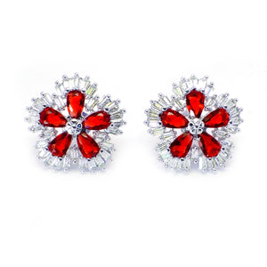 Camran Red Stud Earrings Women Cubic Zirconia Ginger Lyne Collection - Red