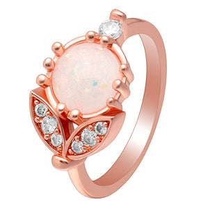 Sedona Statement Ring Created Fire Opal Leaf Design Womens Ginger Lyne - 8