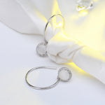 Load image into Gallery viewer, Drop Hook Earrings Sterling Silver Cz Gemstone Charm Women Ginger Lyne - Blue
