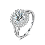 Load image into Gallery viewer, Halo Statement Engagement Cz Ring Sterling Silver Womens Ginger Lyne - 6
