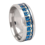 Load image into Gallery viewer, Anchors Wedding Band Ring Women Men Stainless Steel Blue Ginger Lyne - 5.5
