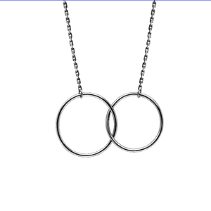 Mom Greeting Card Sterling Silver Linked Circles Necklace Women Ginger Lyne Collection - Mom-287