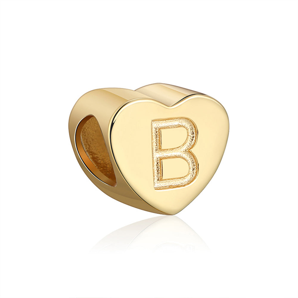 Initial Heart Charms Gold Over Sterling Silver Womens Ginger Lyne Collection - B