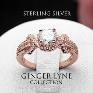 Ellalee Engagement Ring Rose Gold Sterling Silver Cz Women Ginger Lyne - 10