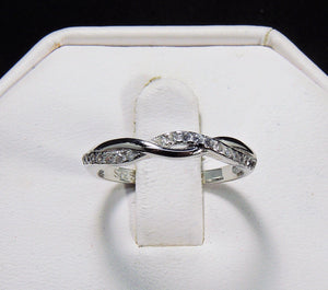 Lydia Bridal Set Women Sterling Silver 3 Stone Engagement Ring Ginger Lyne - 10